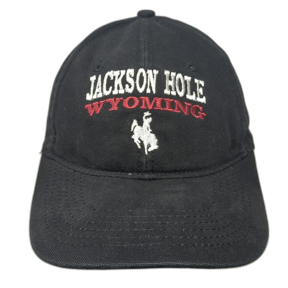 Dri Duck Baseball Cap Black One Size Jackson Hole Wyoming Bronco Hat Strapback